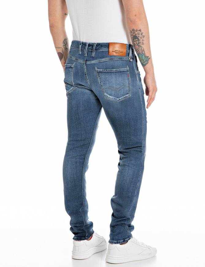 Please Jeans REPLAY JEANS ANBASS M91 654 - BLUE DENIM Presa