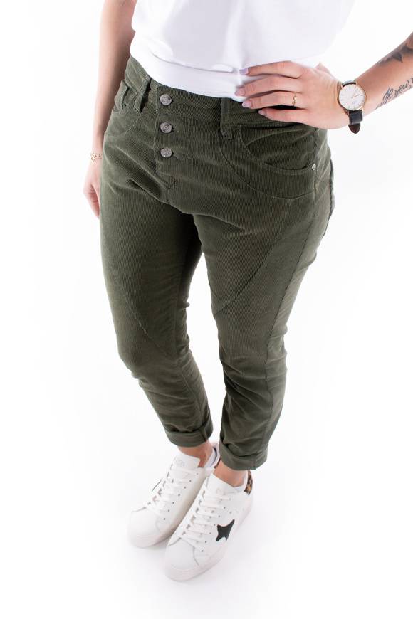 Please Jeans PLEASE CORD PANTALONI P78 - MURKY GREEN Qualità Garantita