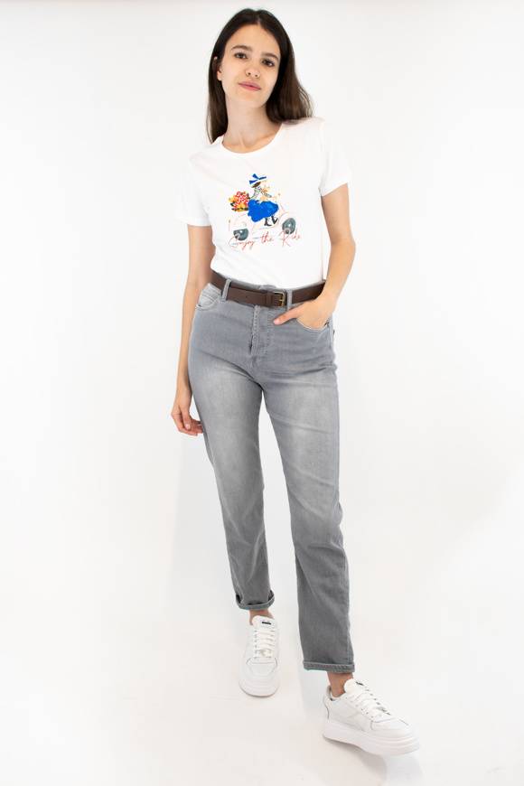Please Jeans PLEASE T-SHIRT - T76 328 - WHITE Rilascio limitato