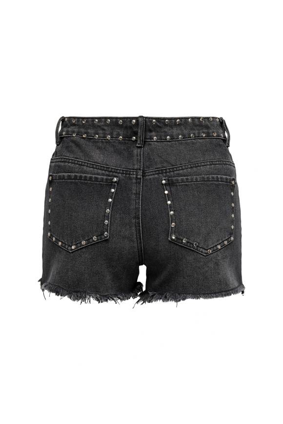 Please Jeans ONLPACY HW STUDDED DENIM SHORTS - 152 006 BLACK DENIM Officina
