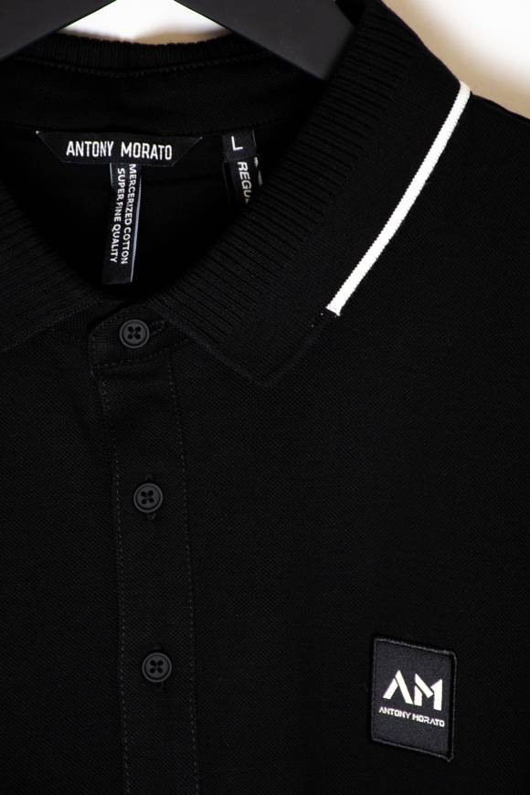 Please Jeans ANTONY MORATO POLO REGULAR - NERO Vendita
