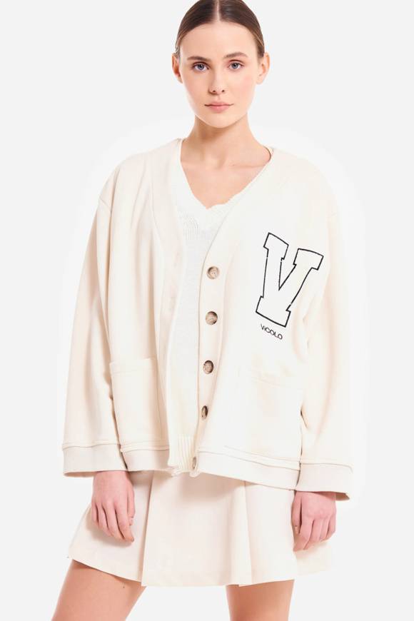 Please Jeans VICOLO SWEATER COLLEGE - RB0 116 - LATTE Nuovo