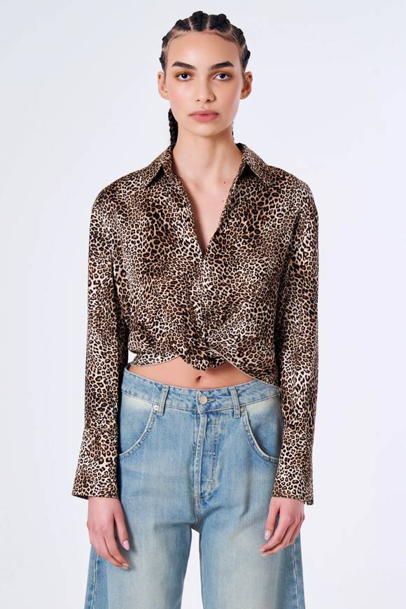 Please Jeans VICOLO TOP - TB1 190 - ANIMALIER Sottocosto