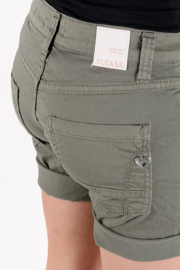 Please Jeans PLEASE – SHORTS P88 N3N - MILITARE Saldi Di Fabbrica