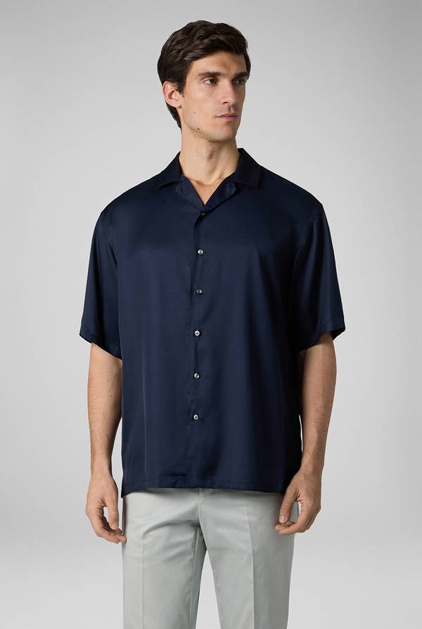 Pull Pal Zileri Camicia bowling blu navy Sconto