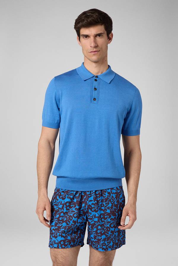 Pull Pal Zileri Polo in maglia di lana e seta Saldi Di Fabbrica