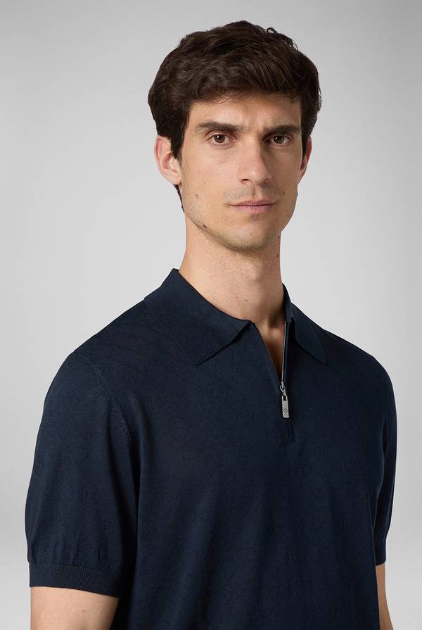 Pull Pal Zileri Polo jacquard con monogramma pz Vendite Flash