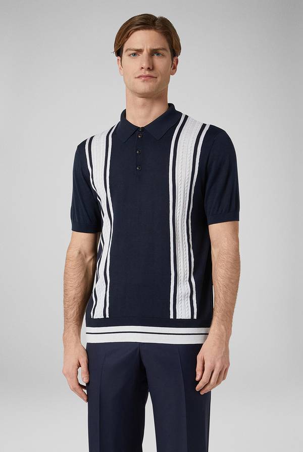 Pull Pal Zileri Polo con bande a contrasto Nuova