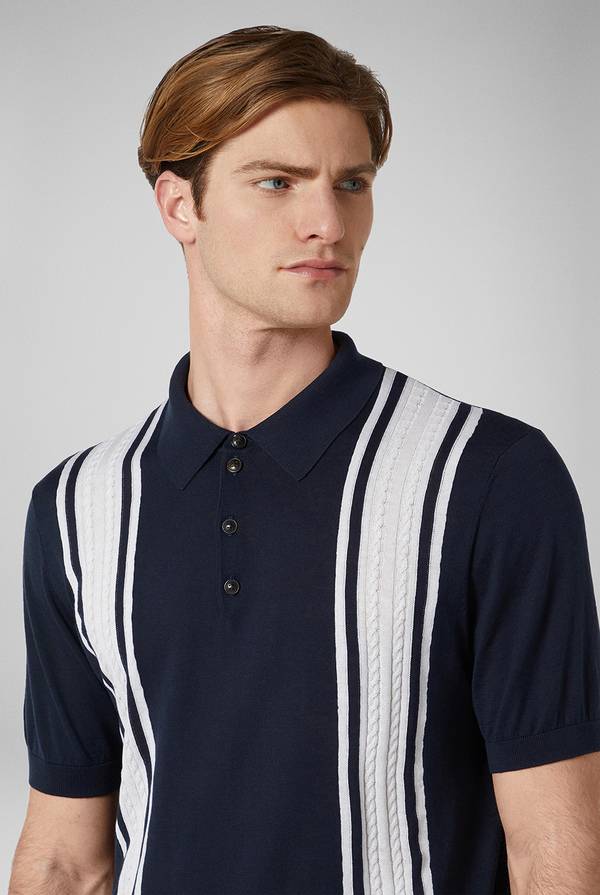 Pull Pal Zileri Polo con bande a contrasto Nuova