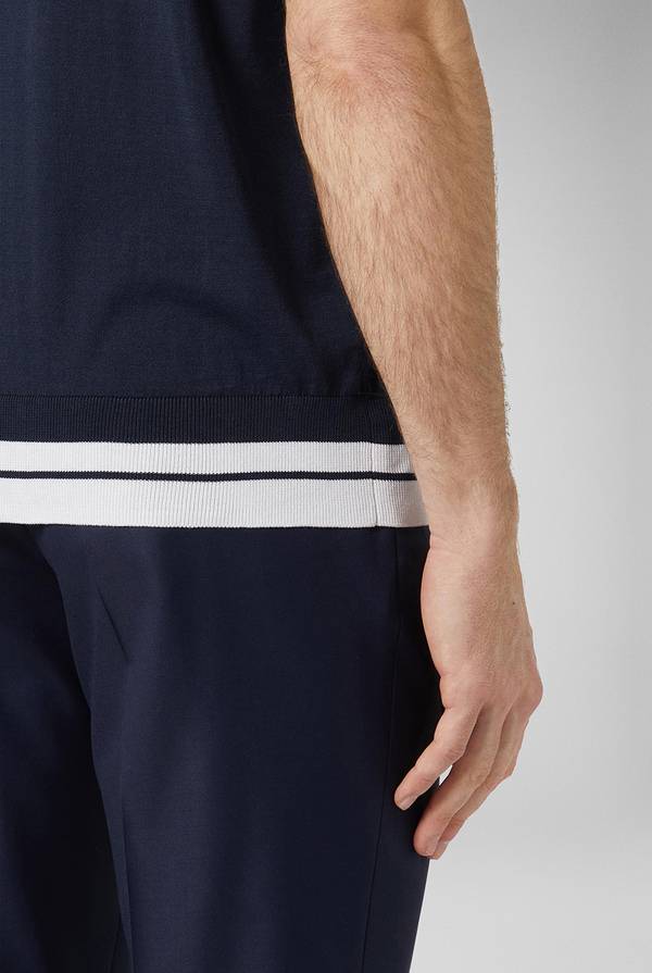 Pull Pal Zileri Polo con bande a contrasto Nuova