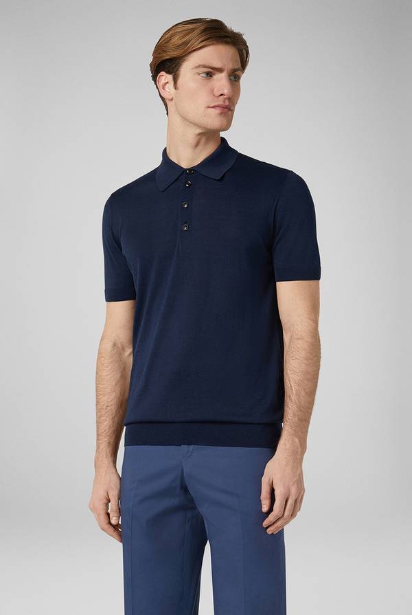 Pull Pal Zileri Polo in maglia di seta e cotone Italia