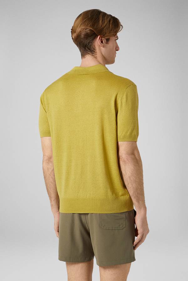Pull Pal Zileri Polo in maglia di lino e seta color senape Spedizione Gratuita