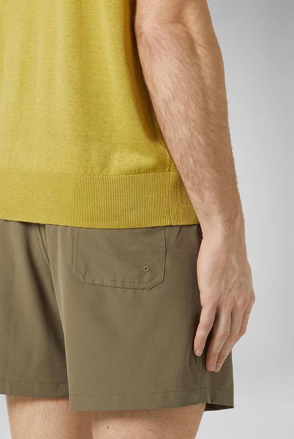 Pull Pal Zileri Polo in maglia di lino e seta color senape Spedizione Gratuita