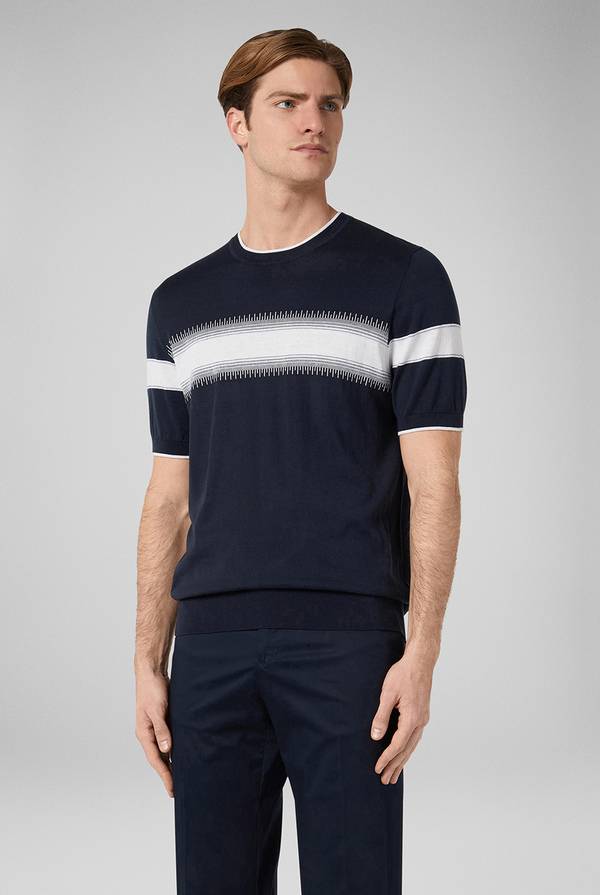 Pull Pal Zileri Maglia girocollo in seta e cotone Pezzi Unici
