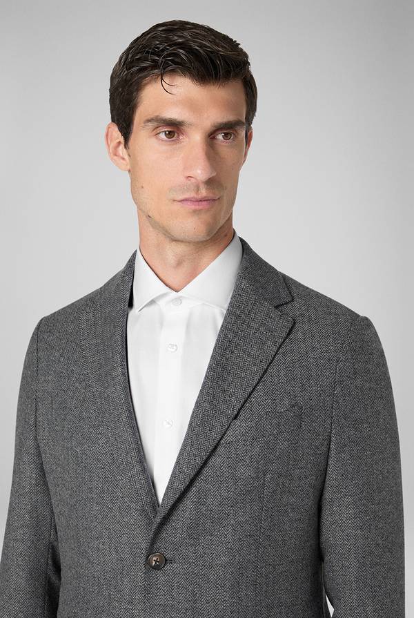 Pull Pal Zileri Giacca in lana tecnica con motivo spina di pesce Online
