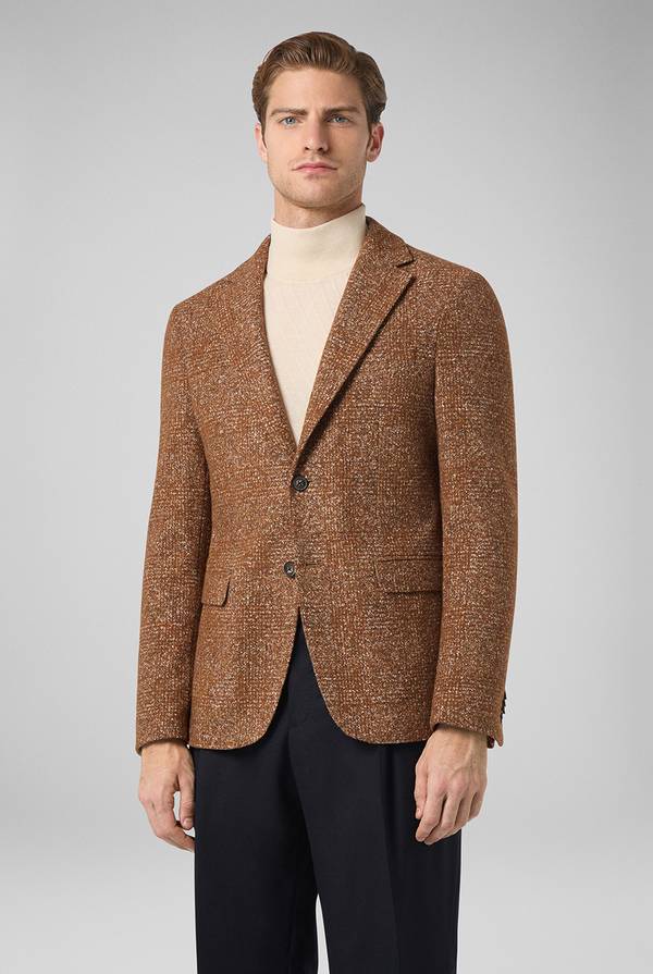 Pull Pal Zileri Giacca in lana e seta con micro pattern Outlet
