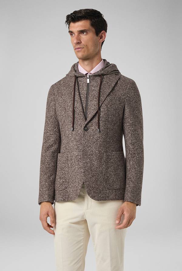 Pull Pal Zileri Giacca in lana tecnica con pettorina e cappuccio removibili In Vendita