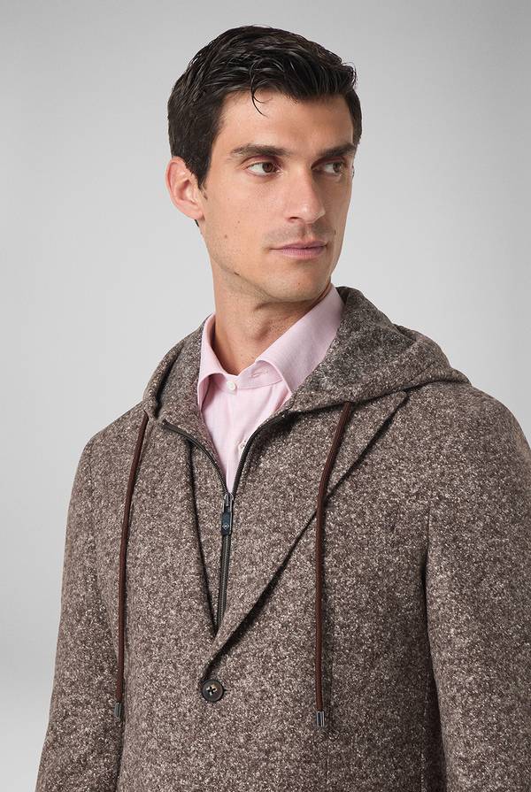 Pull Pal Zileri Giacca in lana tecnica con pettorina e cappuccio removibili In Vendita