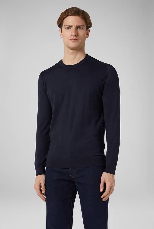 Pull Pal Zileri Girocollo in maglia con dettagli verde laguna Italy
