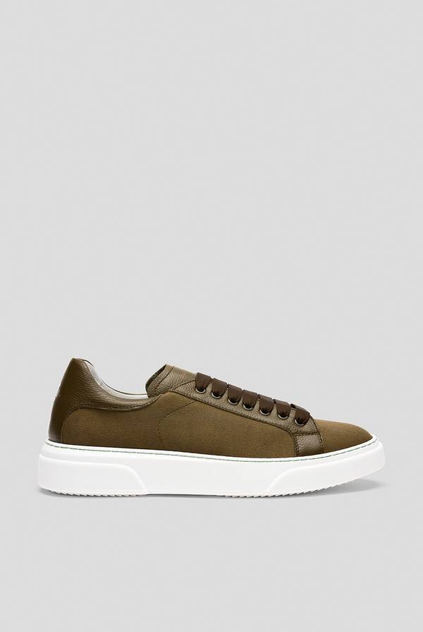Pull Pal Zileri Sneakers in tela di cotone con dettagli in pelle