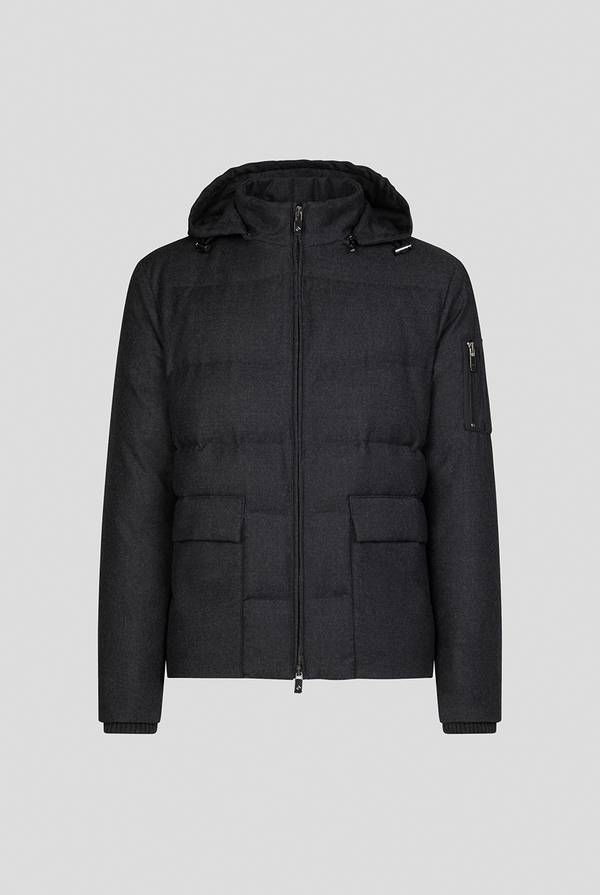 Pull Pal Zileri Bomber in pura lana con cappuccio removibile