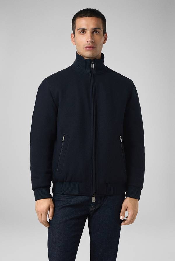 Pull Pal Zileri Bomber in lana tecnica con finiture in maglia a contrasto Offerta