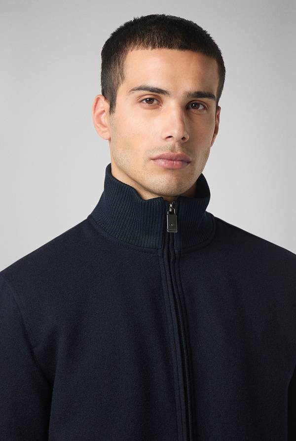Pull Pal Zileri Bomber in lana tecnica con finiture in maglia a contrasto Offerta
