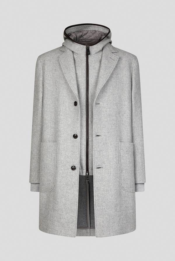 Pull Pal Zileri Car coat reversibile con dettagli in pelle