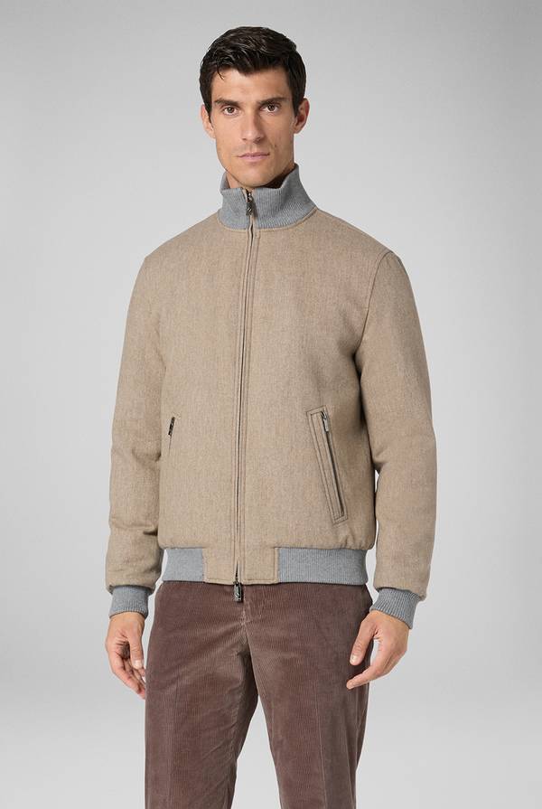 Pull Pal Zileri Bomber in lana tecnica con finiture in maglia a contrasto Online
