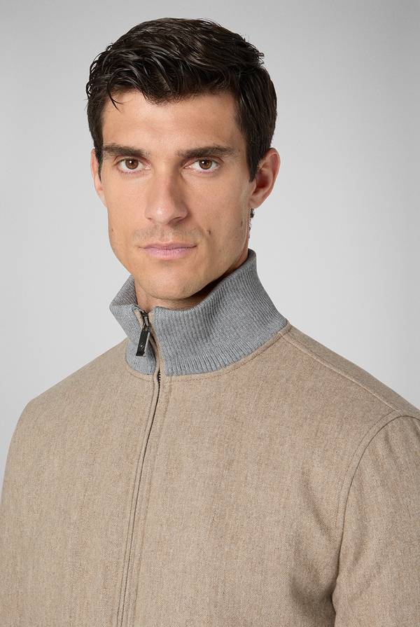Pull Pal Zileri Bomber in lana tecnica con finiture in maglia a contrasto Online