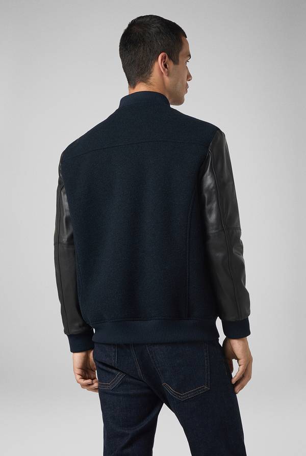 Pull Pal Zileri Varsity Jacket in lana tecnica con maniche in pelle Moda