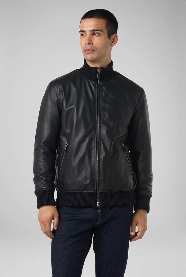 Pull Pal Zileri Bomber in pelle con colletto stand up 2025