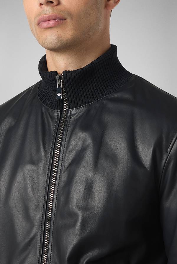 Pull Pal Zileri Bomber in pelle con colletto stand up 2025