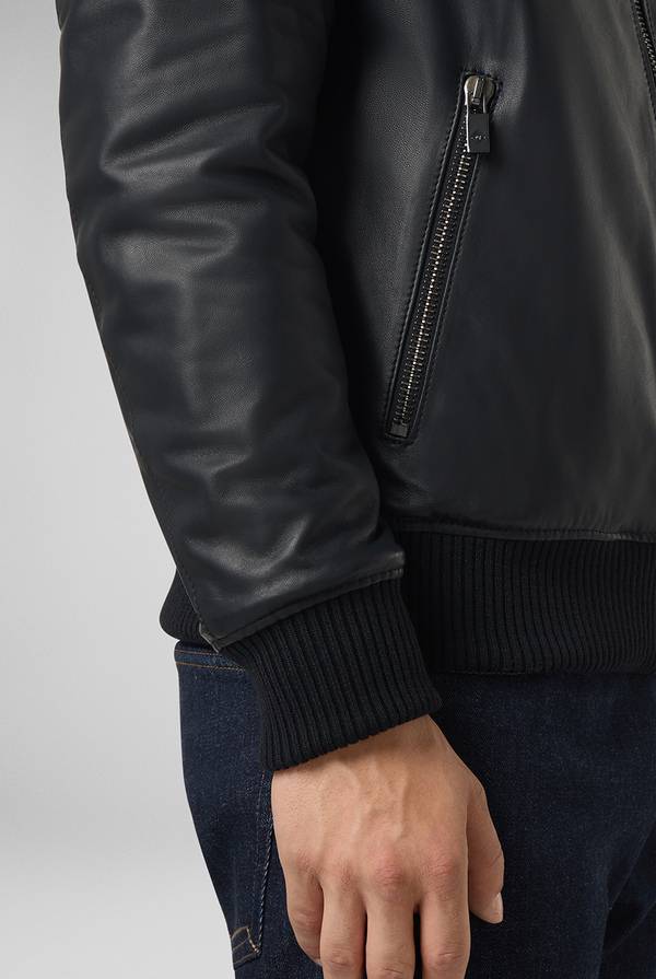 Pull Pal Zileri Bomber in pelle con colletto stand up 2025