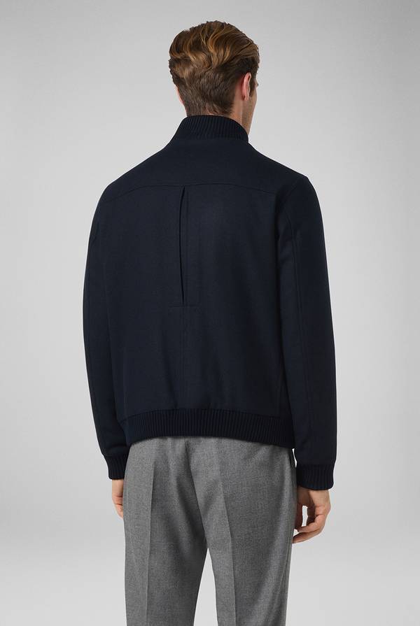 Pull Pal Zileri Blouson in lana blu navy Italy