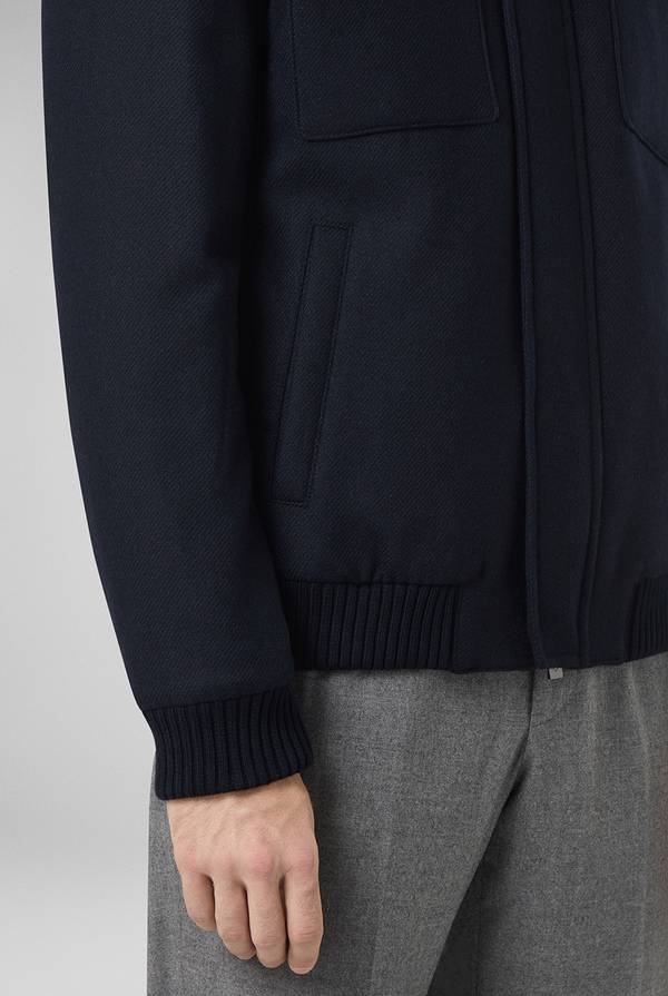 Pull Pal Zileri Blouson in lana blu navy Italy