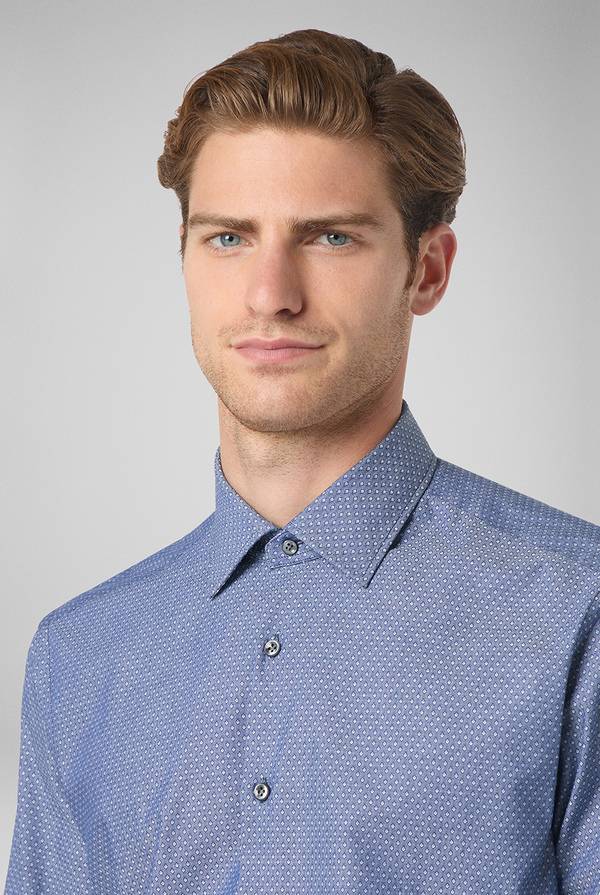 Pull Pal Zileri Camicia micro fantasia effetto denim Sconto