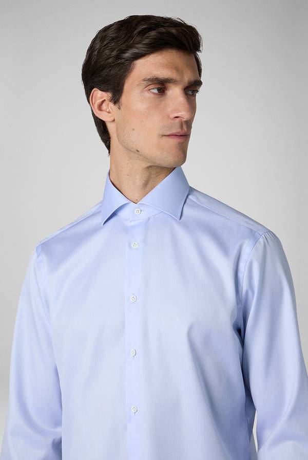 Pull Pal Zileri Camicia in cotone con trattamento anti-piega azzurra Pezzi Unici