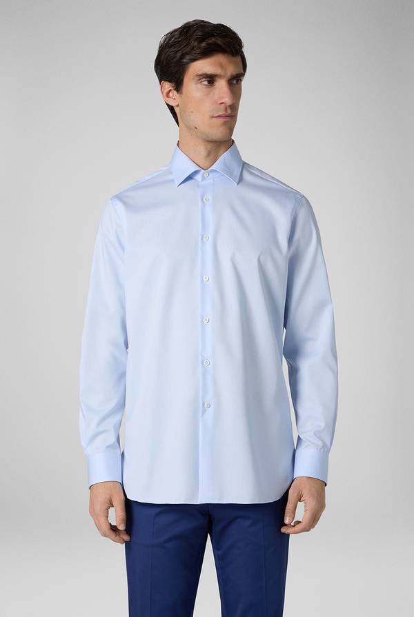 Pull Pal Zileri Camicia azzurra in cotone con collo Milano Acquista Ora