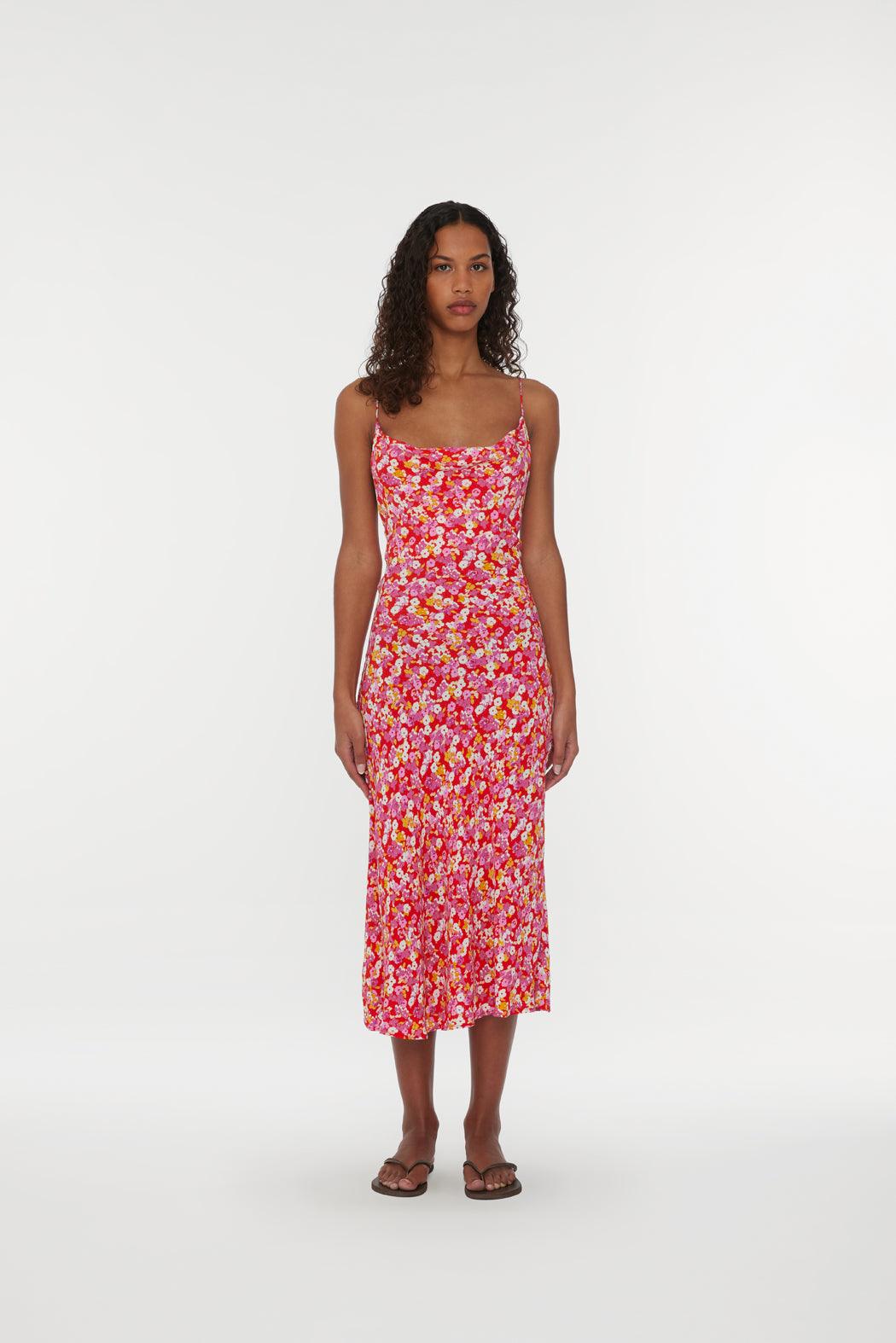 Reina Olga Jacquard Midi Strap Dress Offerta San Valentino