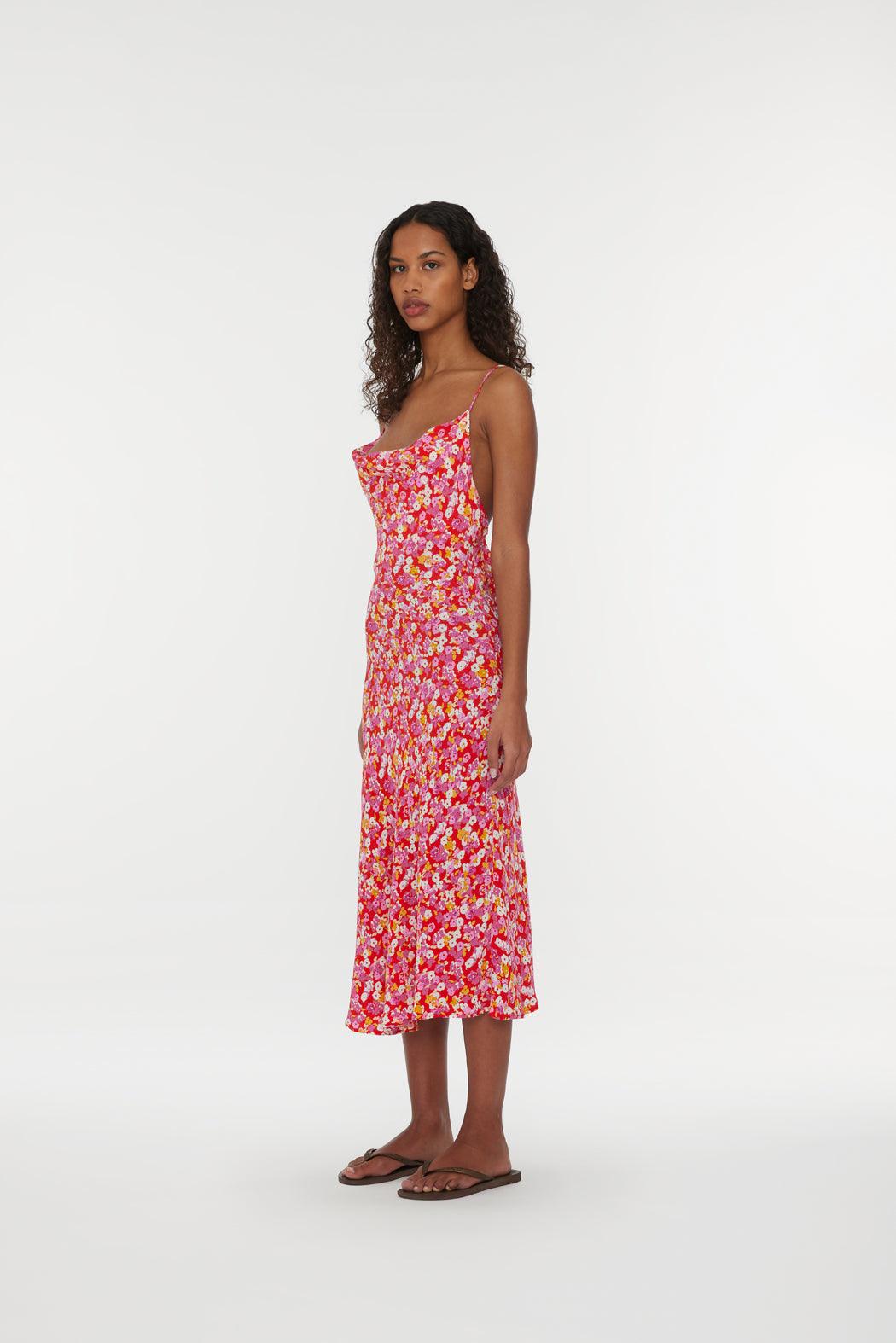 Reina Olga Jacquard Midi Strap Dress Offerta San Valentino