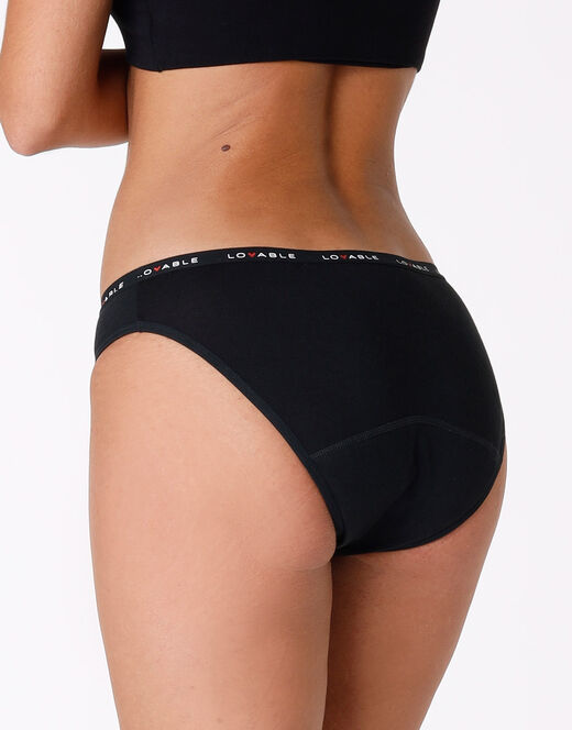 Lovable Slip da ciclo lavabile flusso abbondante in cotone biologico certificato, nero Offerta San Valentino
