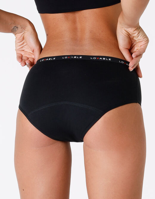 Lovable Culotte da ciclo lavabile flusso medio in cotone biologico certificato, nero Latest fashion