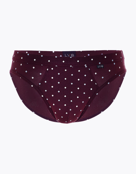 Lovable Slip Classic Cotton Modal, bordeaux con stampa geometrica Convenienza