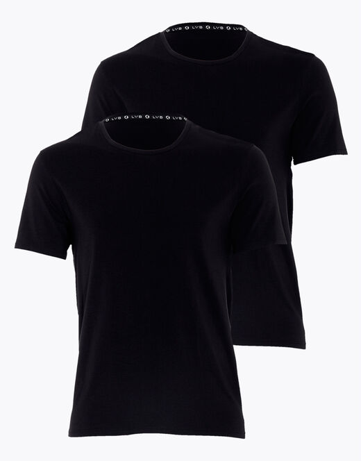 Lovable T-shirt scollo a V uomo in cotone biologico, confezione x2 nero Offerta