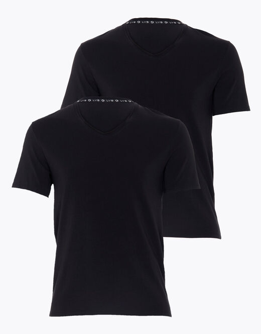 Lovable T-shirt girocollo uomo bipack in cotone biologico, nero Outlet