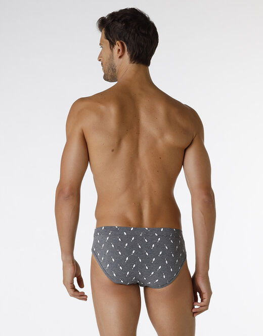 Lovable Slip Printed Stretch Cotton in cotone elasticizzato, grigio melange stampato Saldi