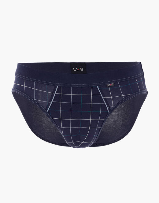 Lovable Slip Casual Stretch Cotton in cotone elasticizzato, blu navy con stampa a quadri Italy