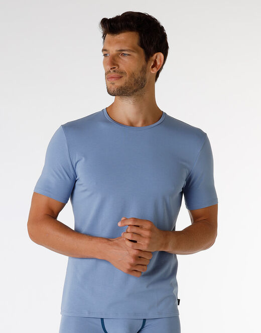 Lovable T-Shirt girocollo in cotone e modal, azzurro polvere Moda
