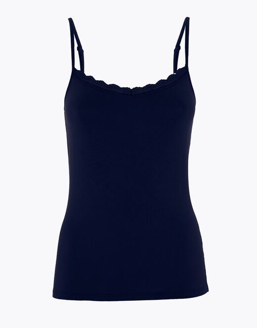 Lovable Top Basic Soul in viscosa e pizzo, blu scuro Vendite Flash